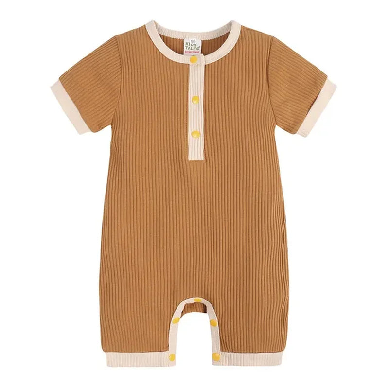 Fashion Solid Color Baby Romper Summer Baby Boy Clothes Cotton Linen Short Sleeve Infant Romper Newborn Clothing 3-18 Months