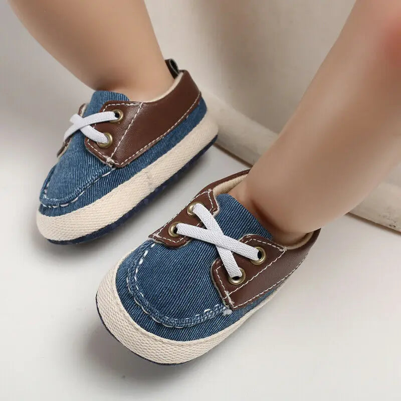 Newborn Toddler Baby Boy Girl Soft Sole First Walkers Shoes Lace up Casual Sneakers Sport Shoes